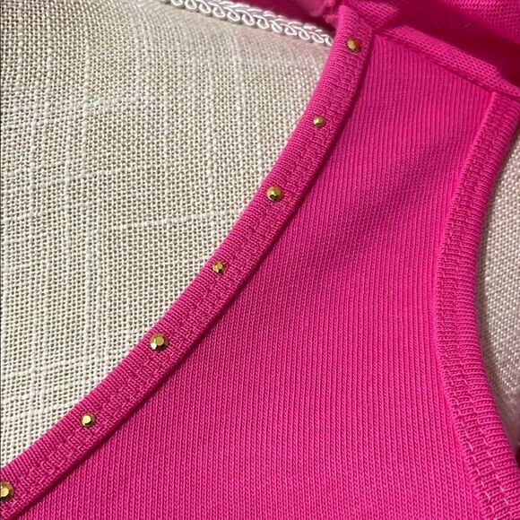 Quacker Factory Fuchsia Sweater Set  with Beaded Trim Runs Big - Picture 4 of 8